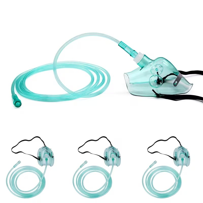 3 Pcs Adult Oxygen Mask Set with 6.9 ft Tubing